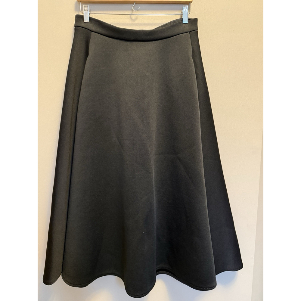 Maxmara Elea Jersey Midi A-Line Skirt Black With Pockets Size 12‎ NWT Read